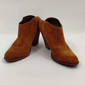 Dolce vida brown suede slip-on mules size 6.5 3 inch chunky heel